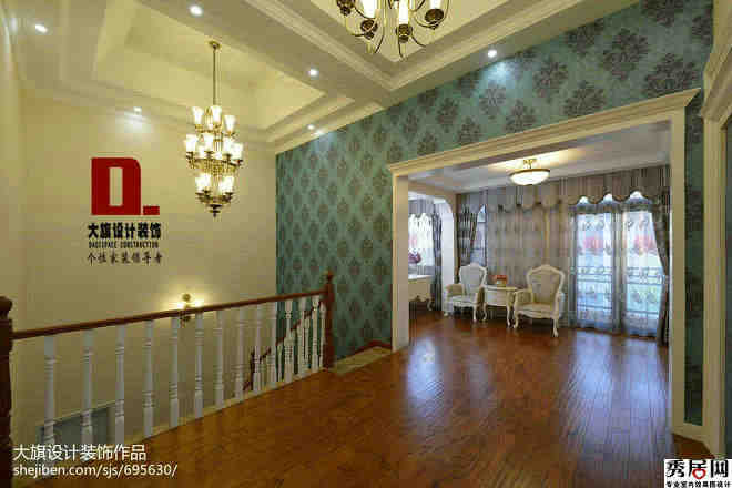 二层必面铺二翅豆地板装修效果图 炳关美观时尚二翅豆实木地板地面设计图