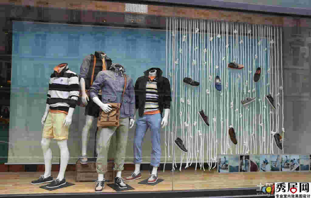 款男士服装店陈列装修效果图 男士服装店尺度设计图片