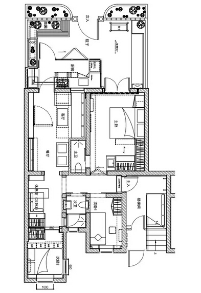 loft公寓户型图_loft公寓装修施工图_loft公寓装修