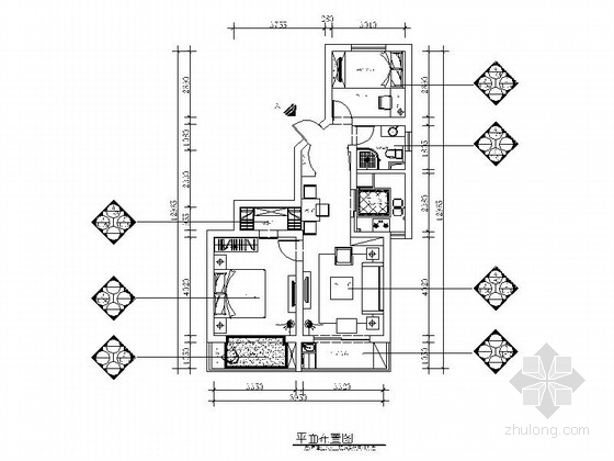 [上海]精品唯美田园乡村风格两居室CAD装修施工图（含效果）