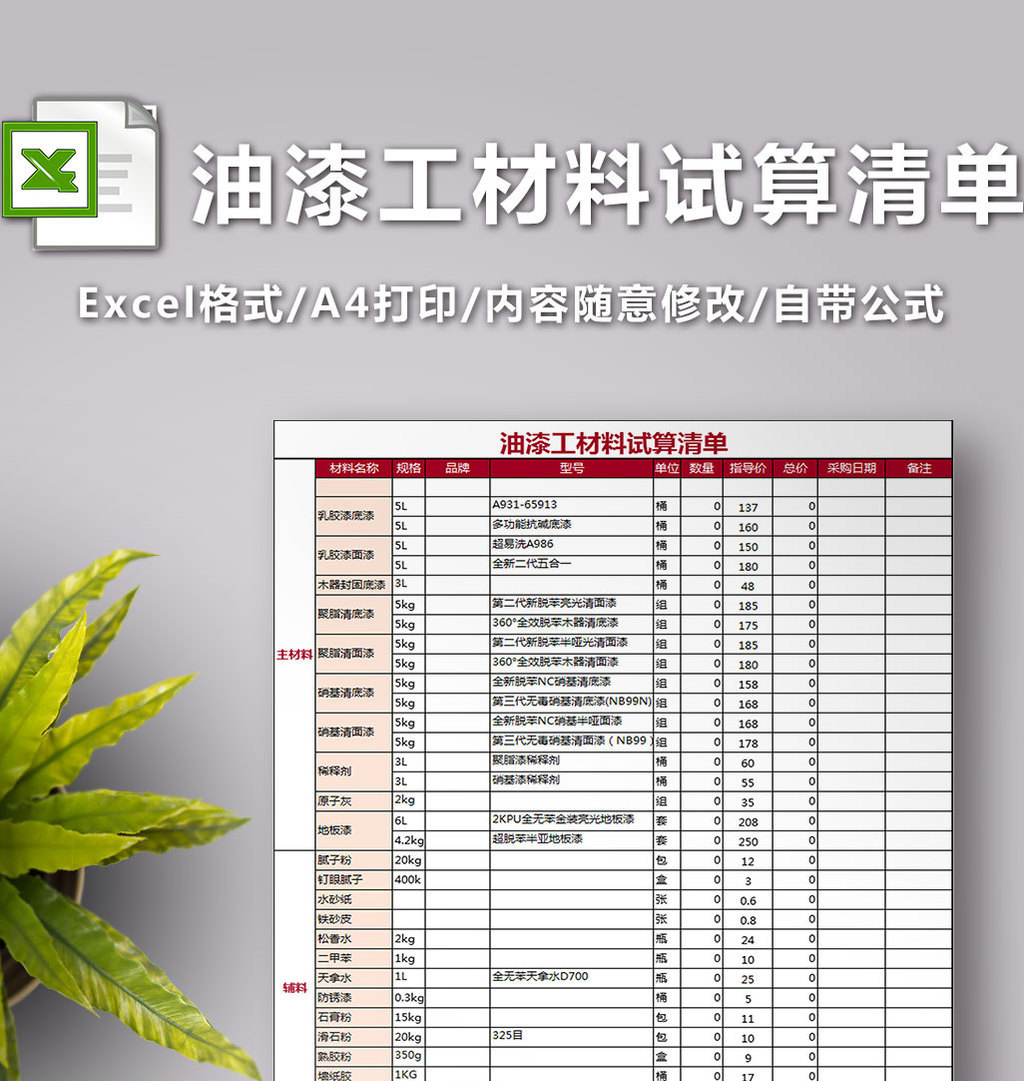 装修油漆工需要材料清单_装修油漆工序要多久_油漆工具清单