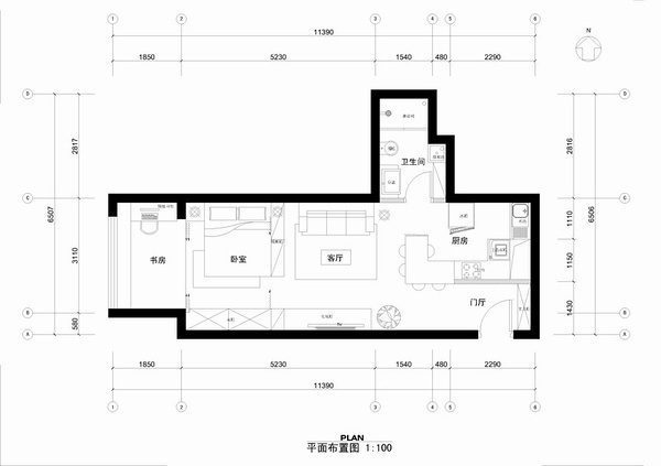 温馨时尚家居，小户型装修现代简约风格实景图