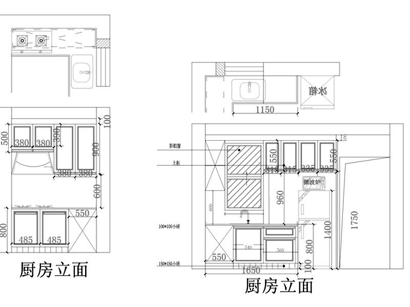 室内设计立面基本尺寸_装修木工尺寸立面图_赖特流水别墅平立面cad图