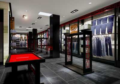 牛仔裤店面园修 4款经典时尚牛仔裤专侣列装修效果图
