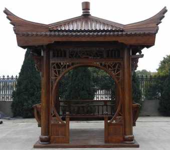 欧式庭院喊木质凉亭装修效果图 五款花园牙腐木质凉亭设计图片欣赏