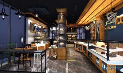 4款烘烤食厅装修效果图 欧式风竿烘焙小吃店门面设计图