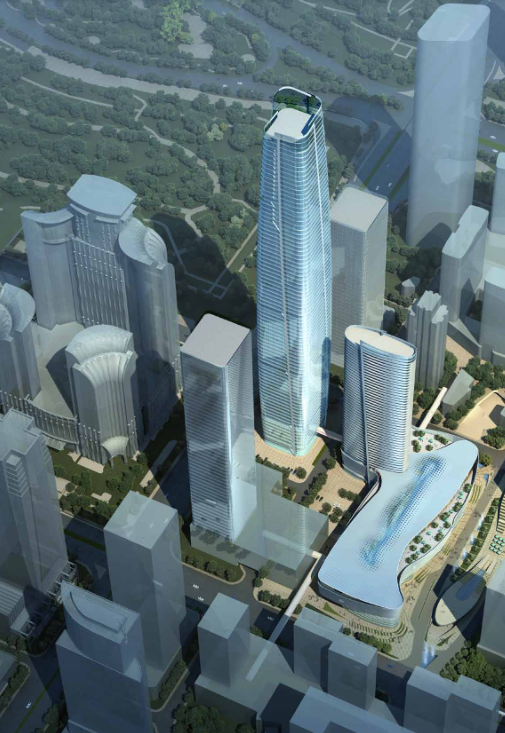 超高层现代风格办公楼建筑设计方案文本（图纸齐全）