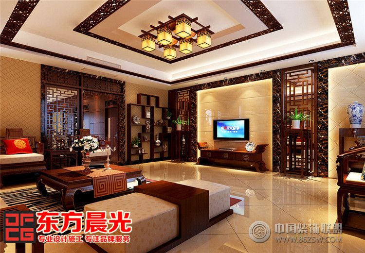中式客厅装修效果图_简单客厅中式装修效果图_中式客厅吊顶装修效果图