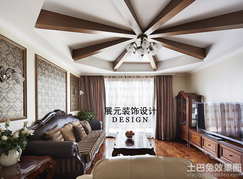 客厅吊顶装修效果图片_客厅餐厅吊顶装修效果图_带梁客厅吊顶装修设计