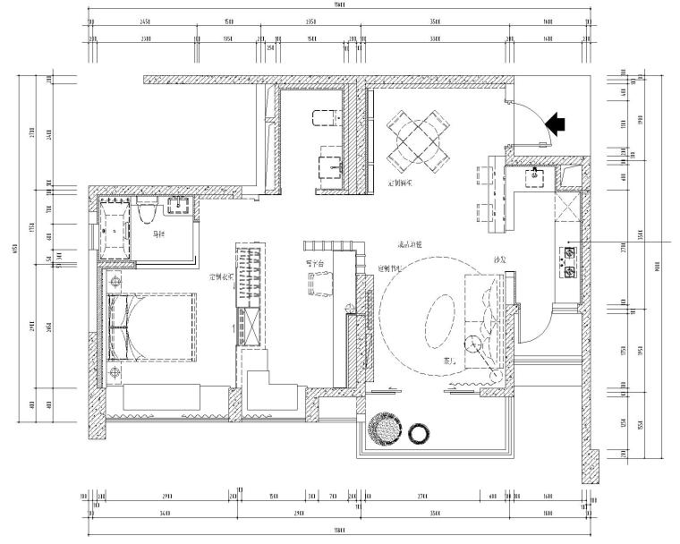 [四川]成都高新区九龙仓晶科名苑65.8平住宅样板房室内装修竣工图（附27张效果图）