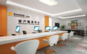 现代公司装饰效果图 接待台设计装修效果图片