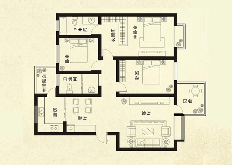 130三室两厅装修预算_四房两厅怎么装修_三室两厅两卫装修效果图 土巴兔装修效果图