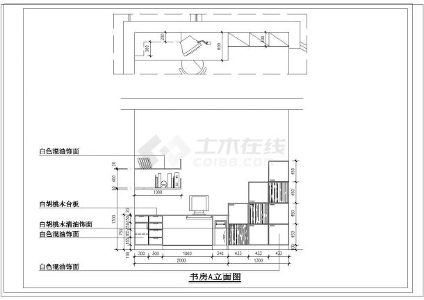 50米平跃层户型室内家庭设计装修cad施工图-图八