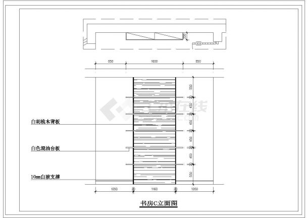 50米平跃层户型室内家庭设计装修cad施工图-图七