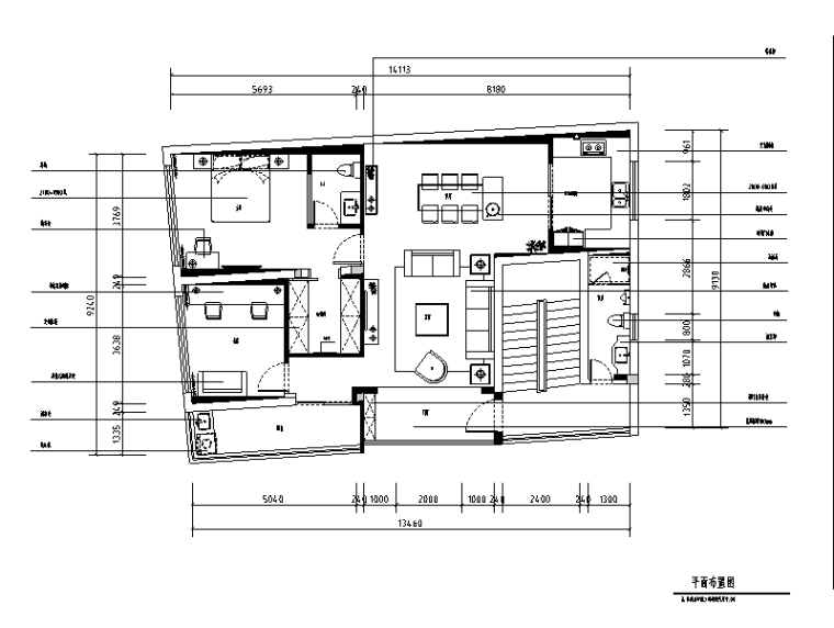 [福建]现代简约三居室套房住宅设计施工图（附效果图）