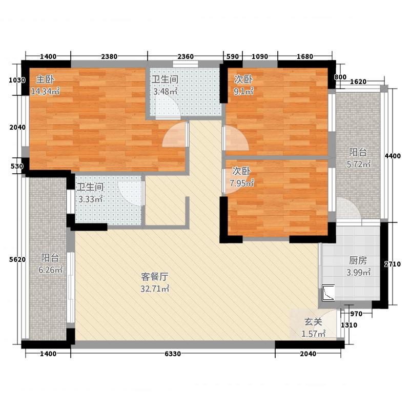 6房3厅4卫户型图_3房2厅2卫装修设计图_3房2厅2卫装修效果图