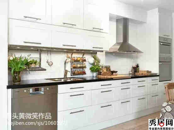 现代式开放式厨房灶台背景墙摆放搅制捣架装修效果图 雅致厨房白色实木骋具装修效果图