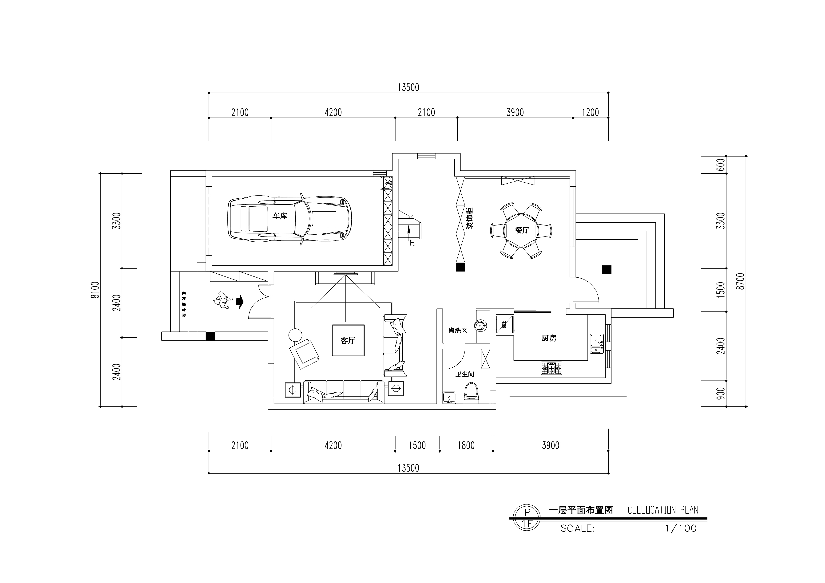 欧式风格三层三居室住宅装修施工图+效果图