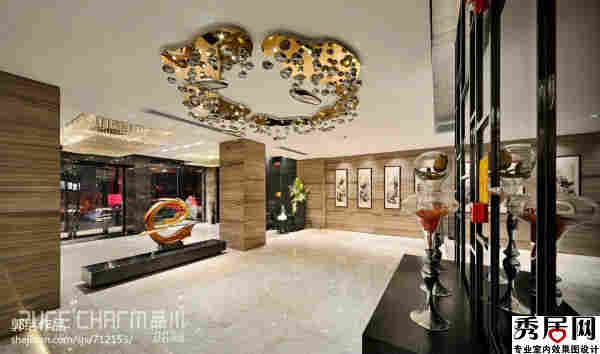 酒店入户位置摆放什么吉祥物好 奢华玄关位置将透莽蛋修效果图