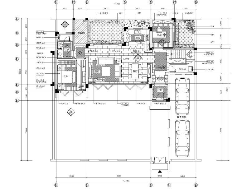 内建筑-安吉绿城桃花源中式风格别墅室内装修施工图+效果图