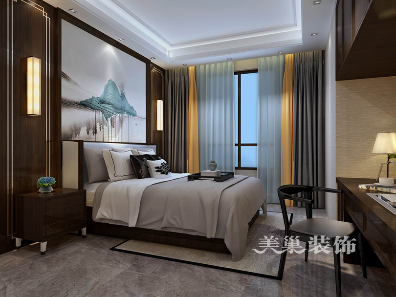 碧桂园330平装修别墅新中式效果图——新中式装修效果图
