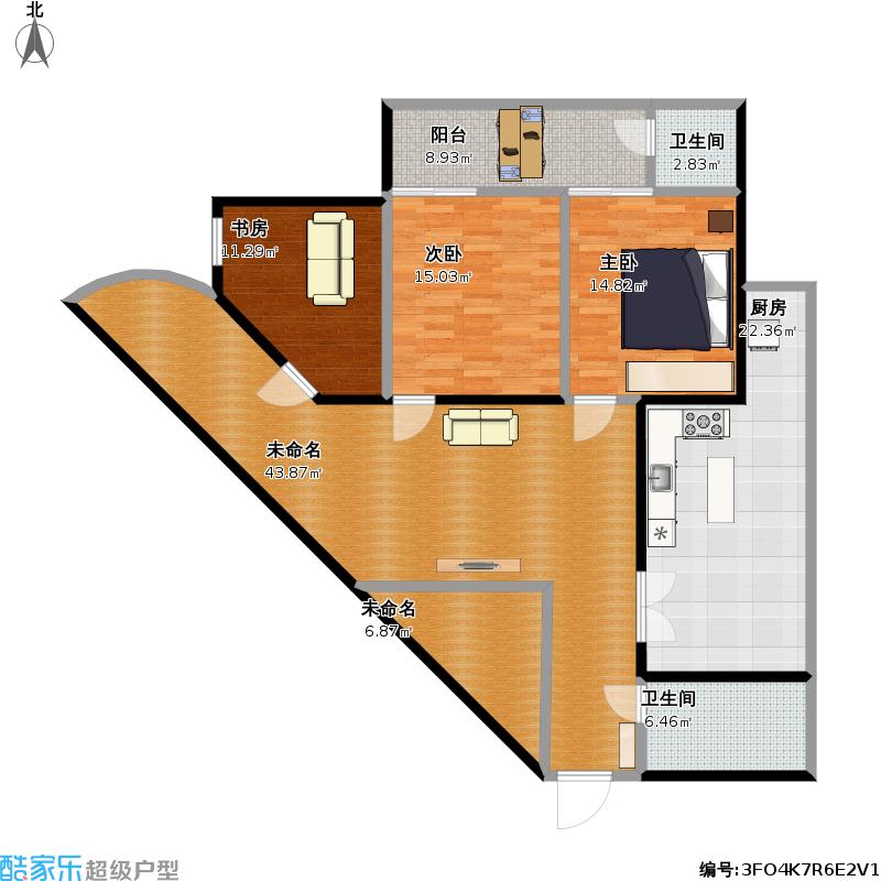 三角形户型装修设计_小户型枪形房子的装修图例_小户型大空间完美小户型卧室设计