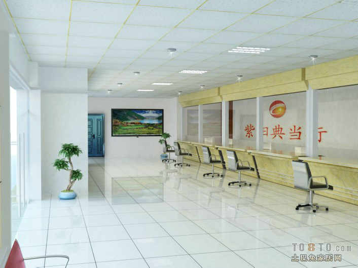 4款典当行装修效果图 中式典当行门头醇置平面设计图