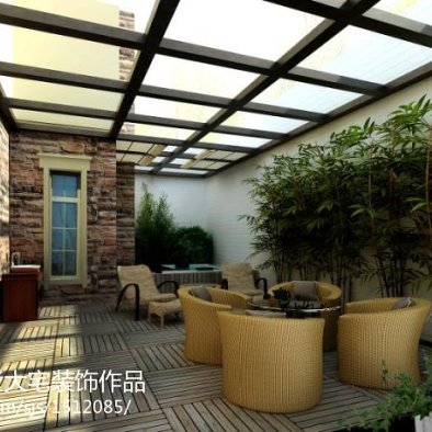 生态木装修效果图_露台花园装修效果图片_花园生态木装修效果图