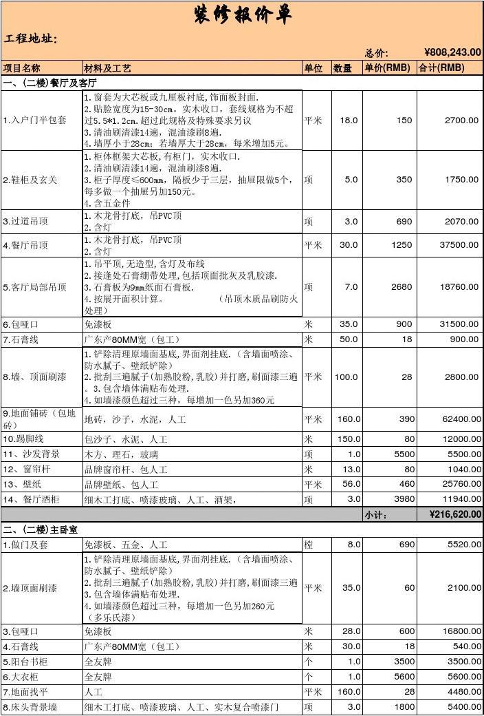 100平米装修水电报价价_福州装修水电报价单_福州装修报价