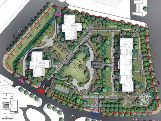 [武汉]典雅住宅小区及售楼处附属绿地景观扩初设计方案（知名设计公司）