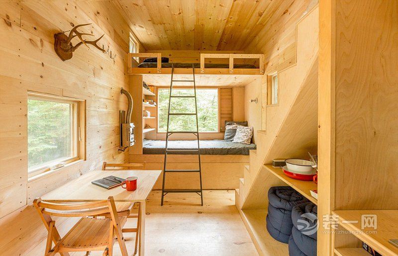 小屋设计_两室小屋装修设计图_3室2厅1卫户型图装修效果图