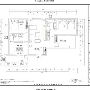 水电首郡122㎡平面布置装修效果图