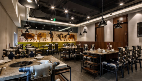  2019时尚火锅店装修图 2019火锅店特色装修效果图