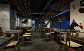 火锅店装潢设计 中型火锅店装修效果图