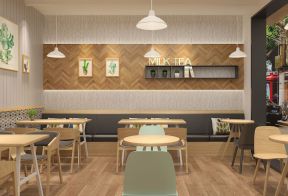  奶茶店装修设计效果图 奶茶店装修小型