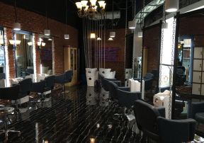 高端美容美发店装修设计 美发店吊顶装修图