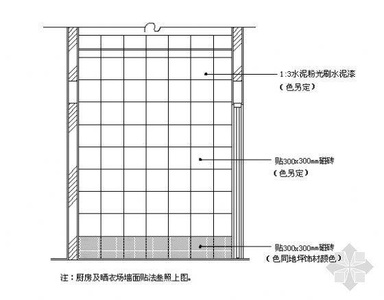 茶水间墙面磁砖贴法示意图