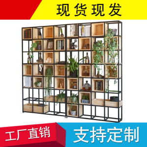 loft铁艺隔断置物架屏风现代简约工业风储物柜玄关展示架客厅书架