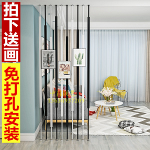 简约现代入户铁艺柱子隔断屏风客厅餐厅分隔镂空办公装饰竖条玄关