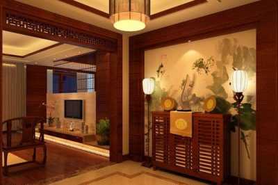 中式玄关迎面墙挂油画装饰画设计图 五款中国风玄关艺术彩色油画装饰画装修图