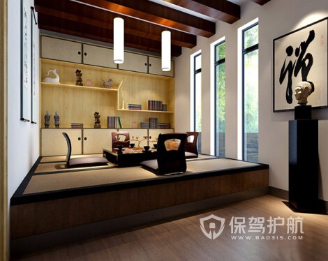 日式书房榻榻米装修图-保驾护航装修网
