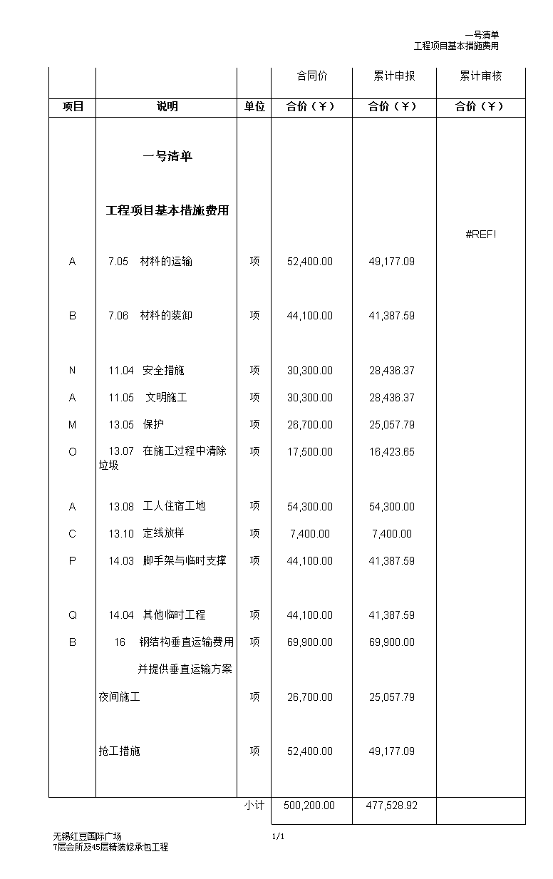 吊顶报价明细表图片