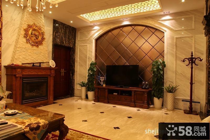别墅集成墙装修效果图_别墅形象墙装修效果图_电视墙别墅欧式装修效果图大全