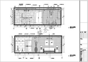 【厦门】典雅风情三居室样板房装修施工cad图纸（含效果）