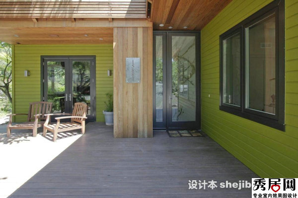 现代风格三室两厅小木屋塑钢窗 简约黑色框推拉塑钢窗装修图