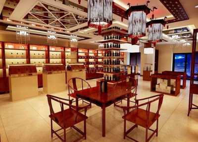 烟酒茶实体专卖店整体装修效果图 高档烟酒店内部布置设计图片