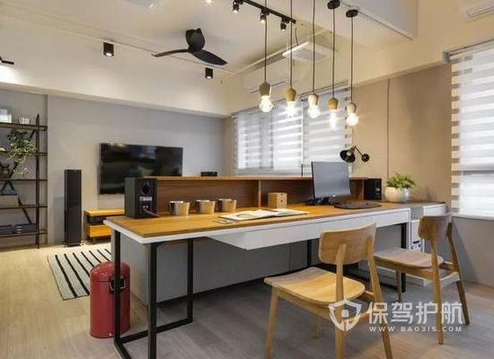 客厅书房一体化装修效果图