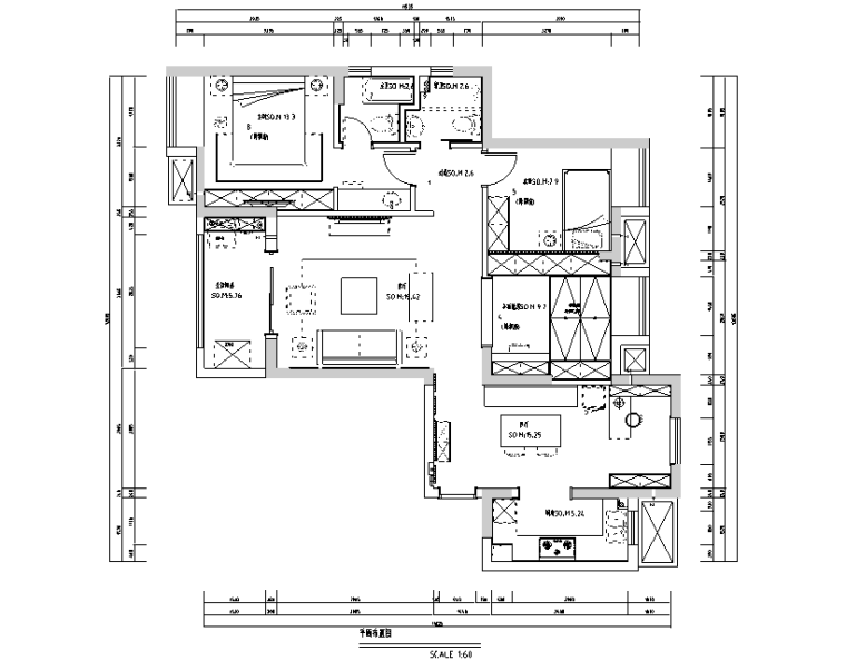 左岸香颂|现代美式样板间设计施工图（附效果图）