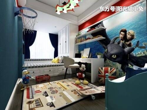 男孩儿童房装修效果图，