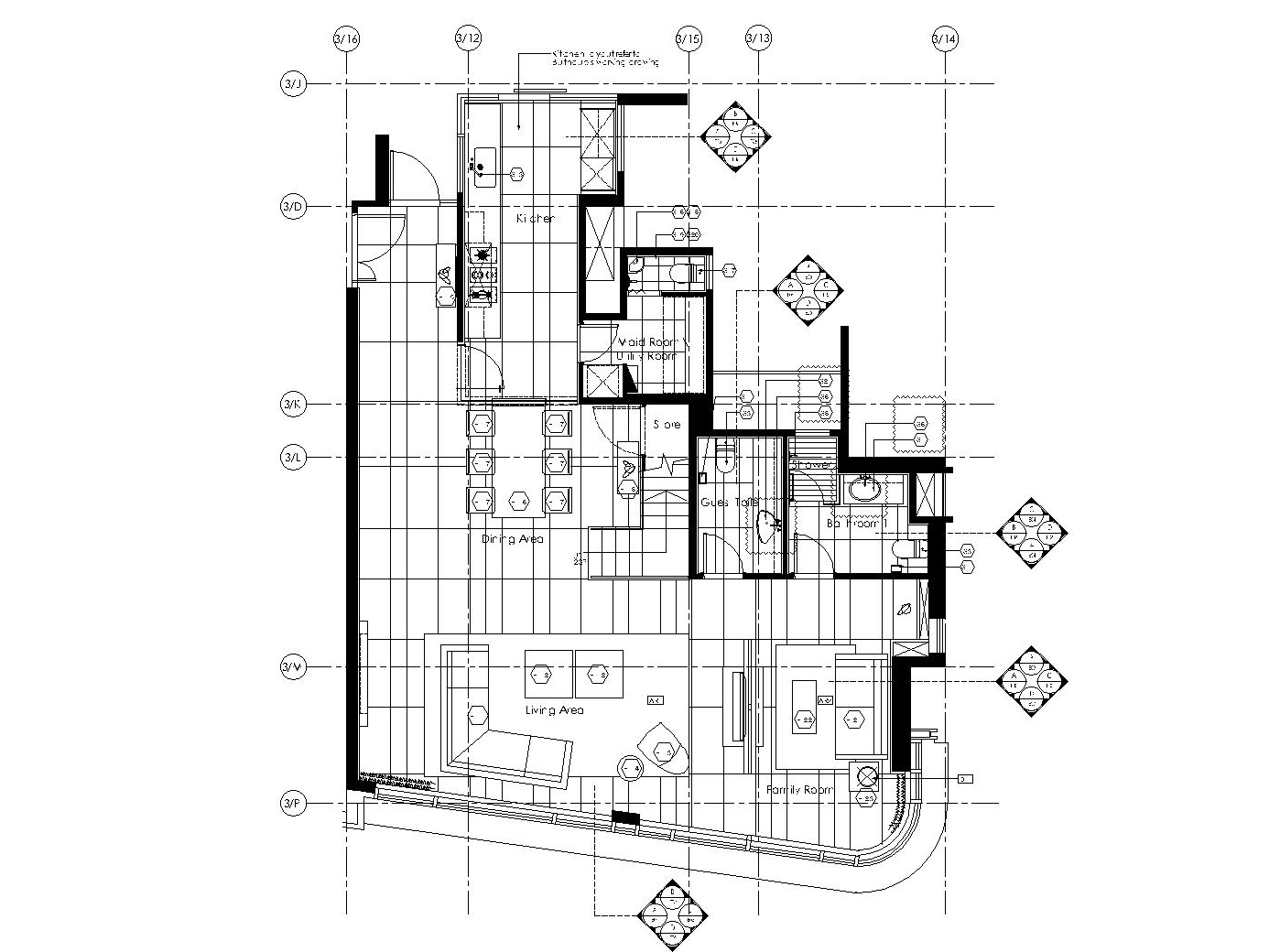[香港]现代轻奢风格复式楼层装修全套施工图（附效果图）